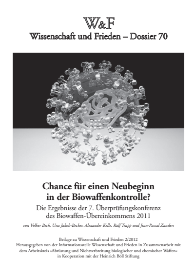 Cover der Ausgabe: Wissenschaft und Frieden Jahrgang 30 (2012), Heft 2 Dossier 70