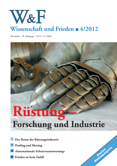 Cover der Ausgabe: Wissenschaft und Frieden Jahrgang 30 (2012), Heft 4