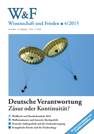 Cover der Ausgabe: Wissenschaft und Frieden Jahrgang 33 (2015), Heft 4