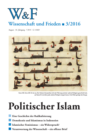 Cover der Ausgabe: Wissenschaft und Frieden Jahrgang 34 (2016), Heft 3