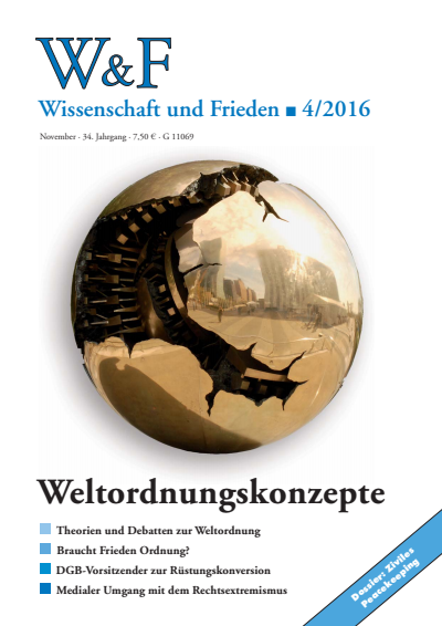 Cover der Ausgabe: Wissenschaft und Frieden Jahrgang 34 (2016), Heft 4