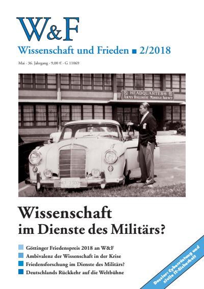 Cover der Ausgabe: Wissenschaft und Frieden Jahrgang 36 (2018), Heft 2