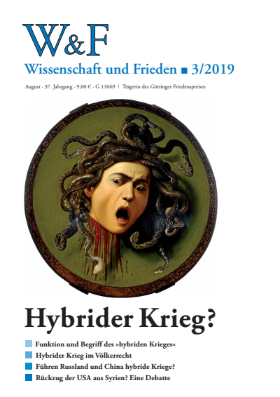 Cover der Ausgabe: Wissenschaft und Frieden Jahrgang 37 (2019), Heft 3
