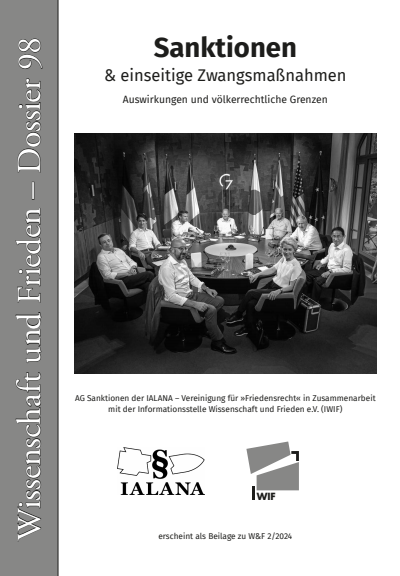 Cover der Ausgabe: Wissenschaft und Frieden Jahrgang 42 (2024), Heft 2 Dossier 98
