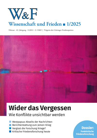 Cover der Ausgabe: Wissenschaft und Frieden Jahrgang 43 (2025), Heft 1