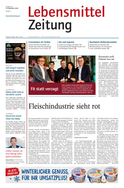 Cover der Ausgabe: Lebensmittel Zeitung Jahrgang 78 (2026), Heft 39