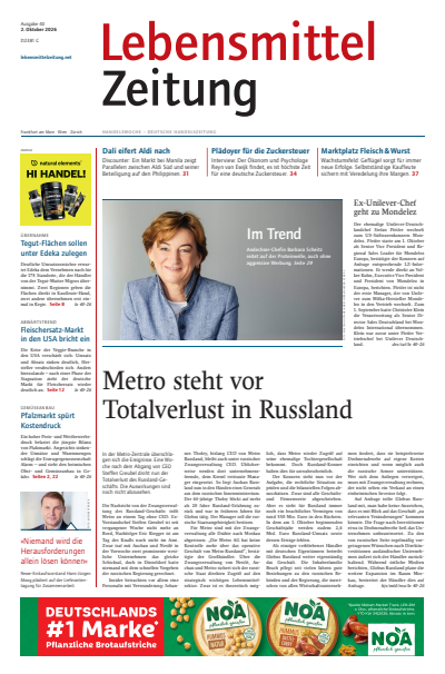 Cover der Ausgabe: Lebensmittel Zeitung Jahrgang 78 (2026), Heft 40