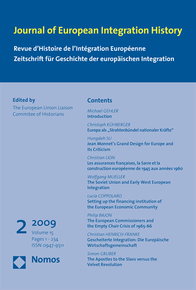 Cover der Ausgabe: JEIH Journal of European Integration History Jahrgang 15 (2009), Heft 2
