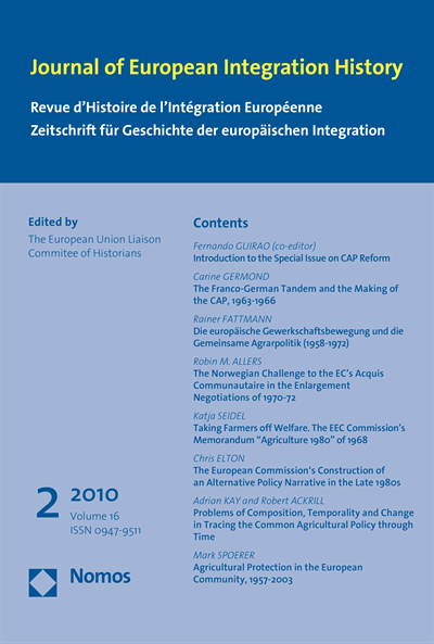 Cover der Ausgabe: JEIH Journal of European Integration History Jahrgang 16 (2010), Heft 2