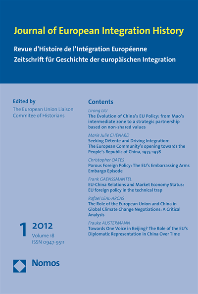 Cover der Ausgabe: JEIH Journal of European Integration History Jahrgang 18 (2012), Heft 1