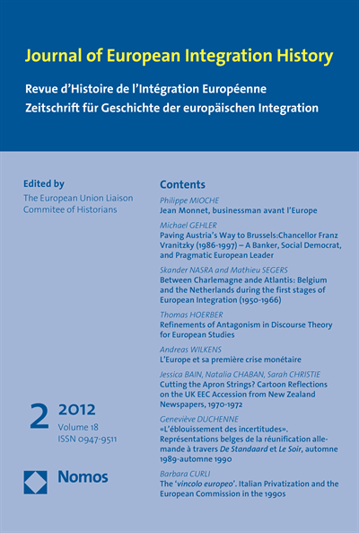 Cover der Ausgabe: JEIH Journal of European Integration History Jahrgang 18 (2012), Heft 2
