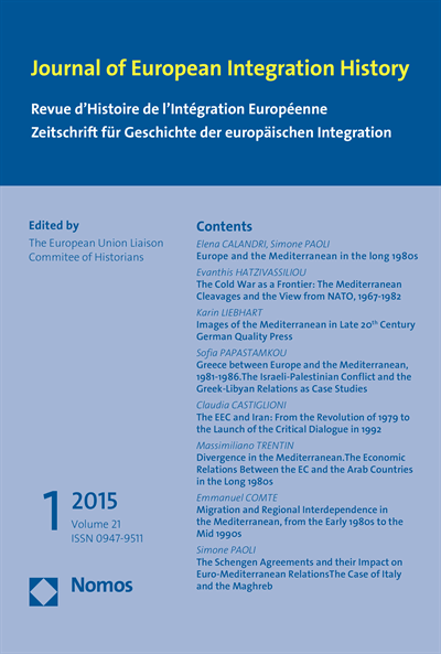 Cover der Ausgabe: JEIH Journal of European Integration History Jahrgang 21 (2015), Heft 1