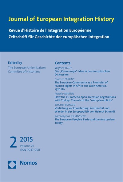 Cover der Ausgabe: JEIH Journal of European Integration History Jahrgang 21 (2015), Heft 2