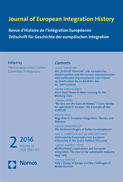 Cover der Ausgabe: JEIH Journal of European Integration History Jahrgang 22 (2016), Heft 2