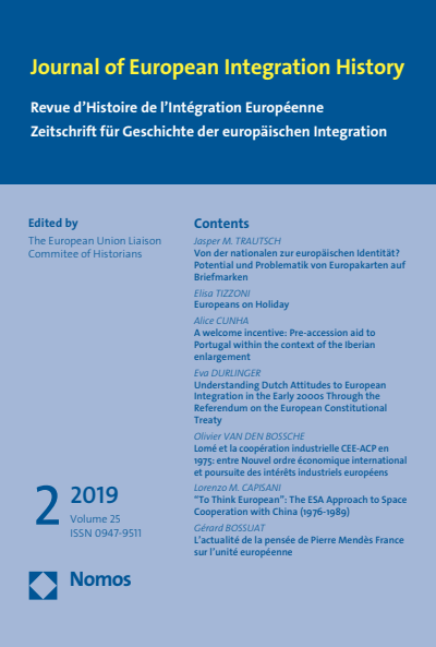 Cover der Ausgabe: JEIH Journal of European Integration History Jahrgang 25 (2019), Heft 2