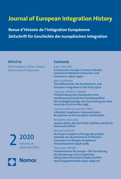 Cover der Ausgabe: JEIH Journal of European Integration History Jahrgang 26 (2020), Heft 2