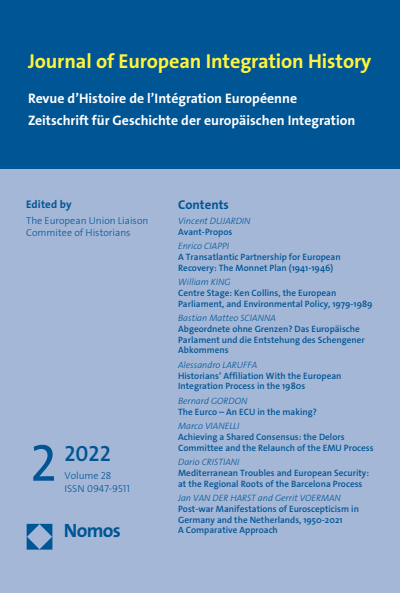 Cover der Ausgabe: JEIH Journal of European Integration History Jahrgang 28 (2022), Heft 2