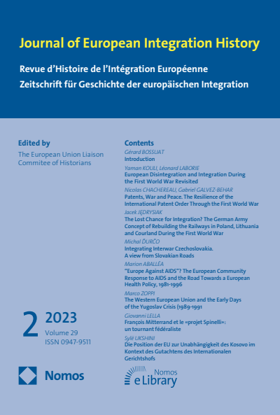 Cover der Ausgabe: JEIH Journal of European Integration History Jahrgang 29 (2023), Heft 2