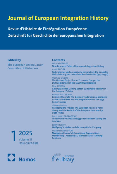 Cover der Ausgabe: JEIH Journal of European Integration History Jahrgang 31 (2025), Heft 1