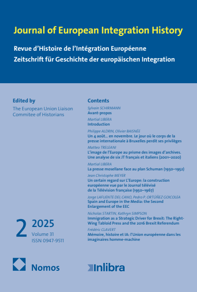 Cover der Ausgabe: JEIH Journal of European Integration History Jahrgang 31 (2025), Heft 2