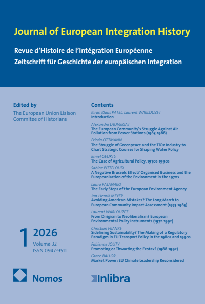 Cover of Volume: JEIH Journal of European Integration History Volume 32 (2026), Issue 1