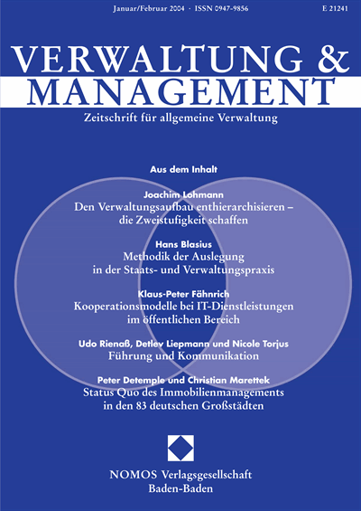 Cover der Ausgabe: VM Verwaltung & Management Jahrgang 10 (2004), Heft 1