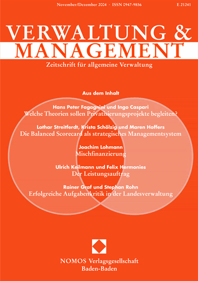 Cover der Ausgabe: VM Verwaltung & Management Jahrgang 10 (2004), Heft 6