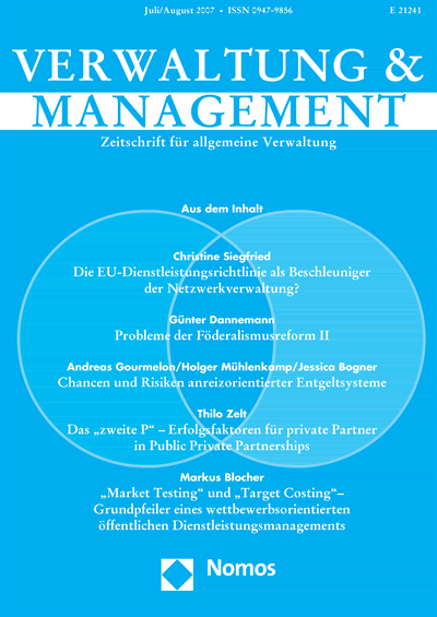Cover der Ausgabe: VM Verwaltung & Management Jahrgang 13 (2007), Heft 4
