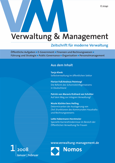 Cover der Ausgabe: VM Verwaltung & Management Jahrgang 14 (2008), Heft 1