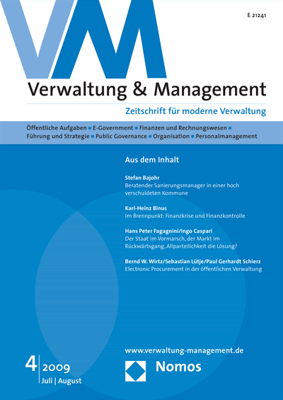 Cover der Ausgabe: VM Verwaltung & Management Jahrgang 15 (2009), Heft 4