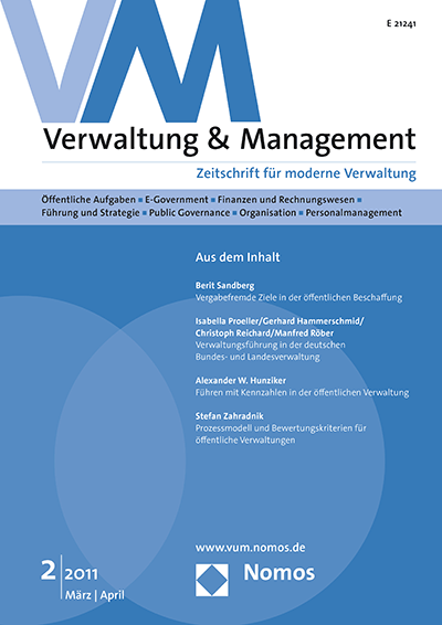 Cover der Ausgabe: VM Verwaltung & Management Jahrgang 17 (2011), Heft 2