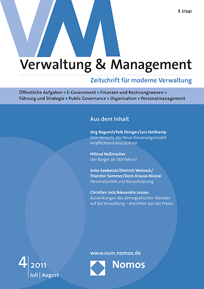 Cover der Ausgabe: VM Verwaltung & Management Jahrgang 17 (2011), Heft 4