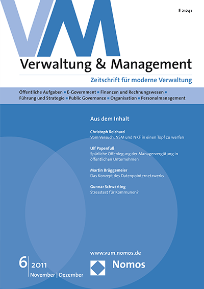 Cover der Ausgabe: VM Verwaltung & Management Jahrgang 17 (2011), Heft 6