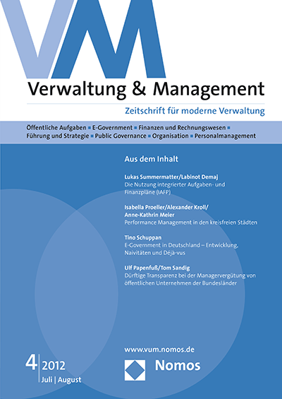 Cover der Ausgabe: VM Verwaltung & Management Jahrgang 18 (2012), Heft 4