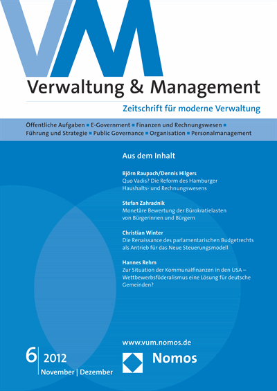 Cover der Ausgabe: VM Verwaltung & Management Jahrgang 18 (2012), Heft 6