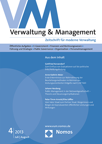Cover der Ausgabe: VM Verwaltung & Management Jahrgang 19 (2013), Heft 4