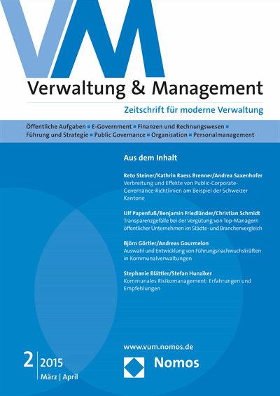 Cover der Ausgabe: VM Verwaltung & Management Jahrgang 21 (2015), Heft 2