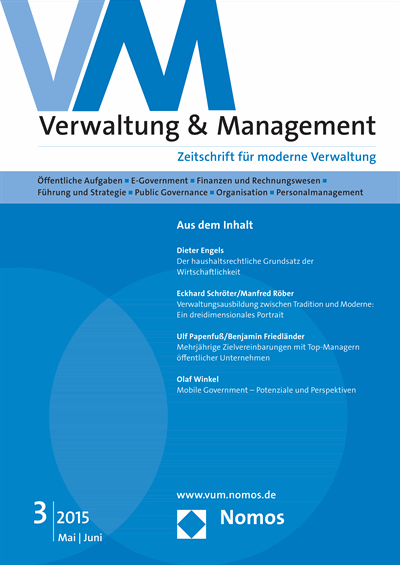 Cover der Ausgabe: VM Verwaltung & Management Jahrgang 21 (2015), Heft 3