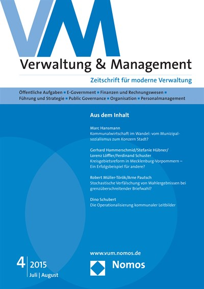 Cover der Ausgabe: VM Verwaltung & Management Jahrgang 21 (2015), Heft 4