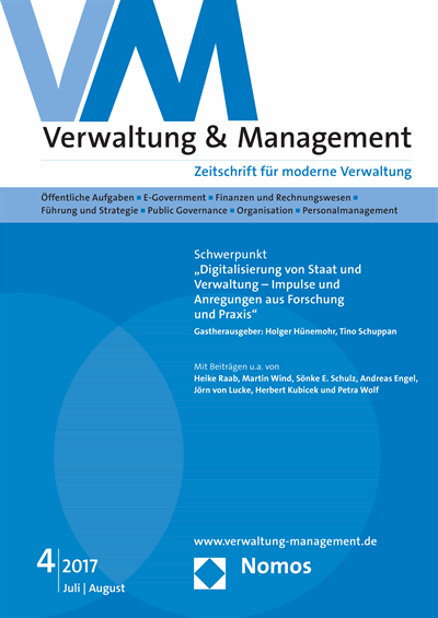Cover der Ausgabe: VM Verwaltung & Management Jahrgang 23 (2017), Heft 4