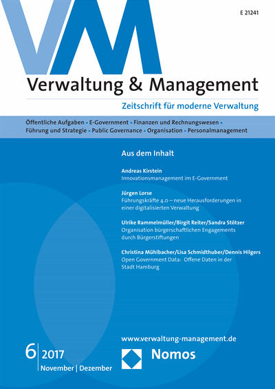 Cover der Ausgabe: VM Verwaltung & Management Jahrgang 23 (2017), Heft 6