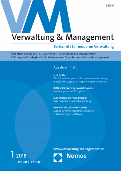 Cover der Ausgabe: VM Verwaltung & Management Jahrgang 24 (2018), Heft 1