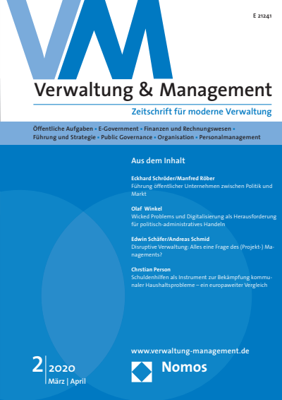 Cover der Ausgabe: VM Verwaltung & Management Jahrgang 26 (2020), Heft 2