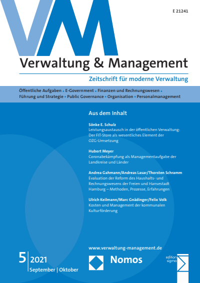 Cover der Ausgabe: VM Verwaltung & Management Jahrgang 27 (2021), Heft 5