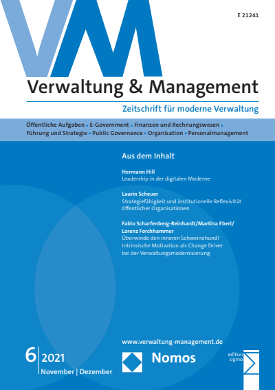 Cover der Ausgabe: VM Verwaltung & Management Jahrgang 27 (2021), Heft 6