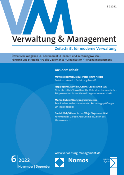 Cover der Ausgabe: VM Verwaltung & Management Jahrgang 28 (2022), Heft 6
