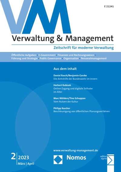 Cover der Ausgabe: VM Verwaltung & Management Jahrgang 29 (2023), Heft 2