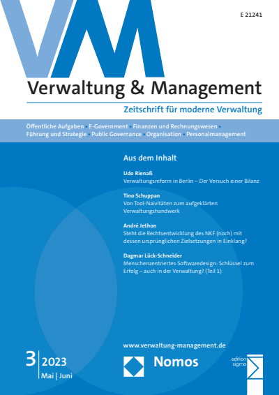 Cover der Ausgabe: VM Verwaltung & Management Jahrgang 29 (2023), Heft 3