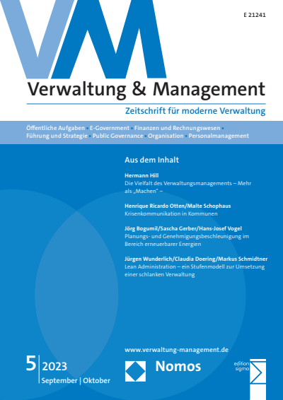 Cover der Ausgabe: VM Verwaltung & Management Jahrgang 29 (2023), Heft 5
