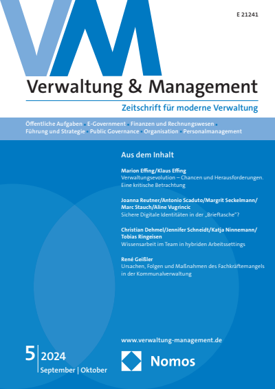 Cover der Ausgabe: VM Verwaltung & Management Jahrgang 30 (2024), Heft 5
